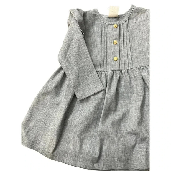 Korango Kid's Gray Button Up Fit & Flare Modern‎ Vintage Dress Size 6-12 Month - Picture 7 of 7